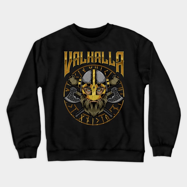 Valhalla Viking Warrior - Nordic God Odin Gift Crewneck Sweatshirt by biNutz